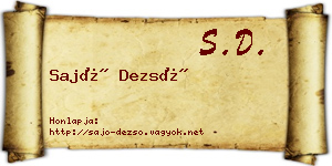 Sajó Dezső névjegykártya